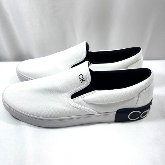 Calvin Klein Ryor Slip On Flat Sole Sneakers White US 11.5 M Casual - Picture 2 of 9